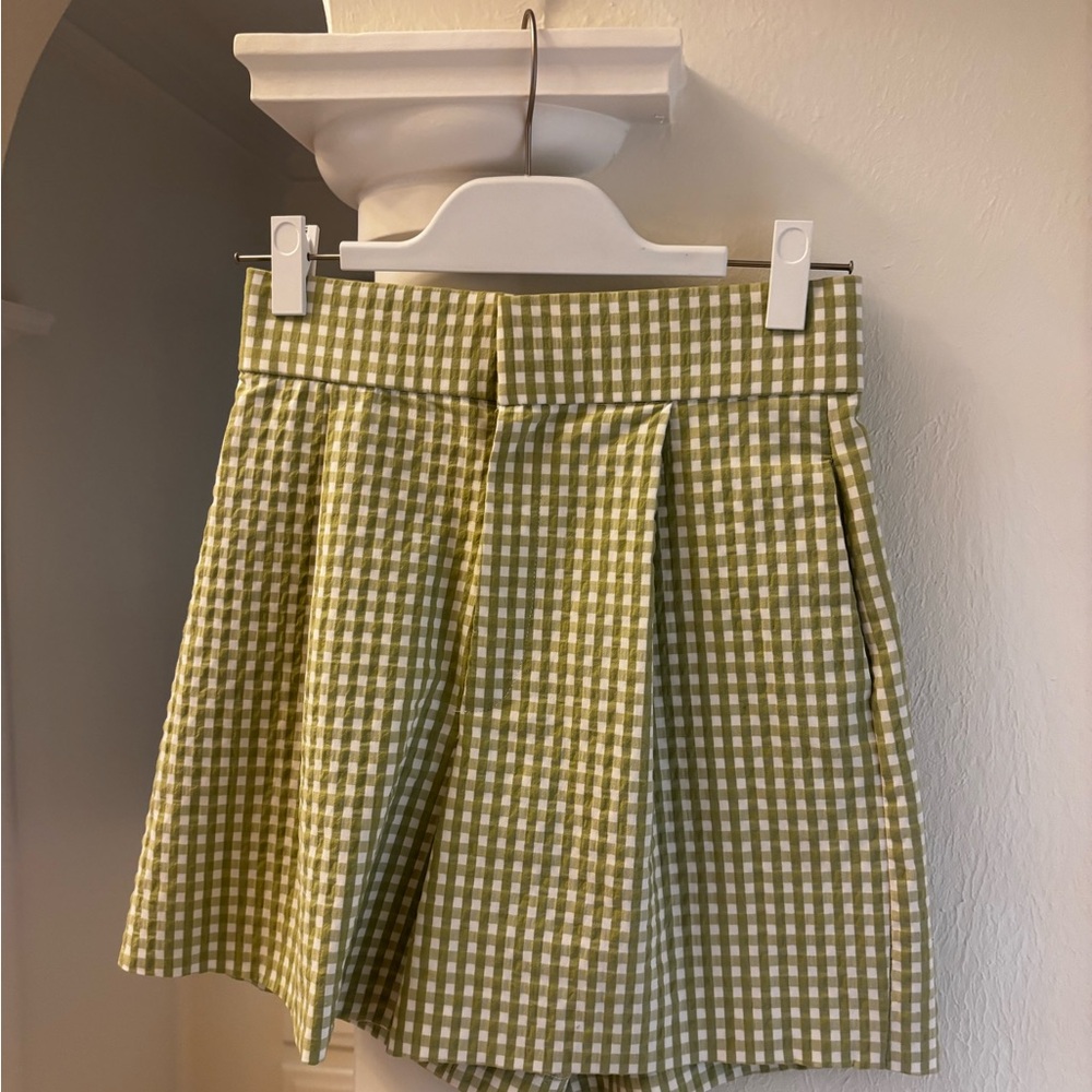 Green Gingham Women's Shorts